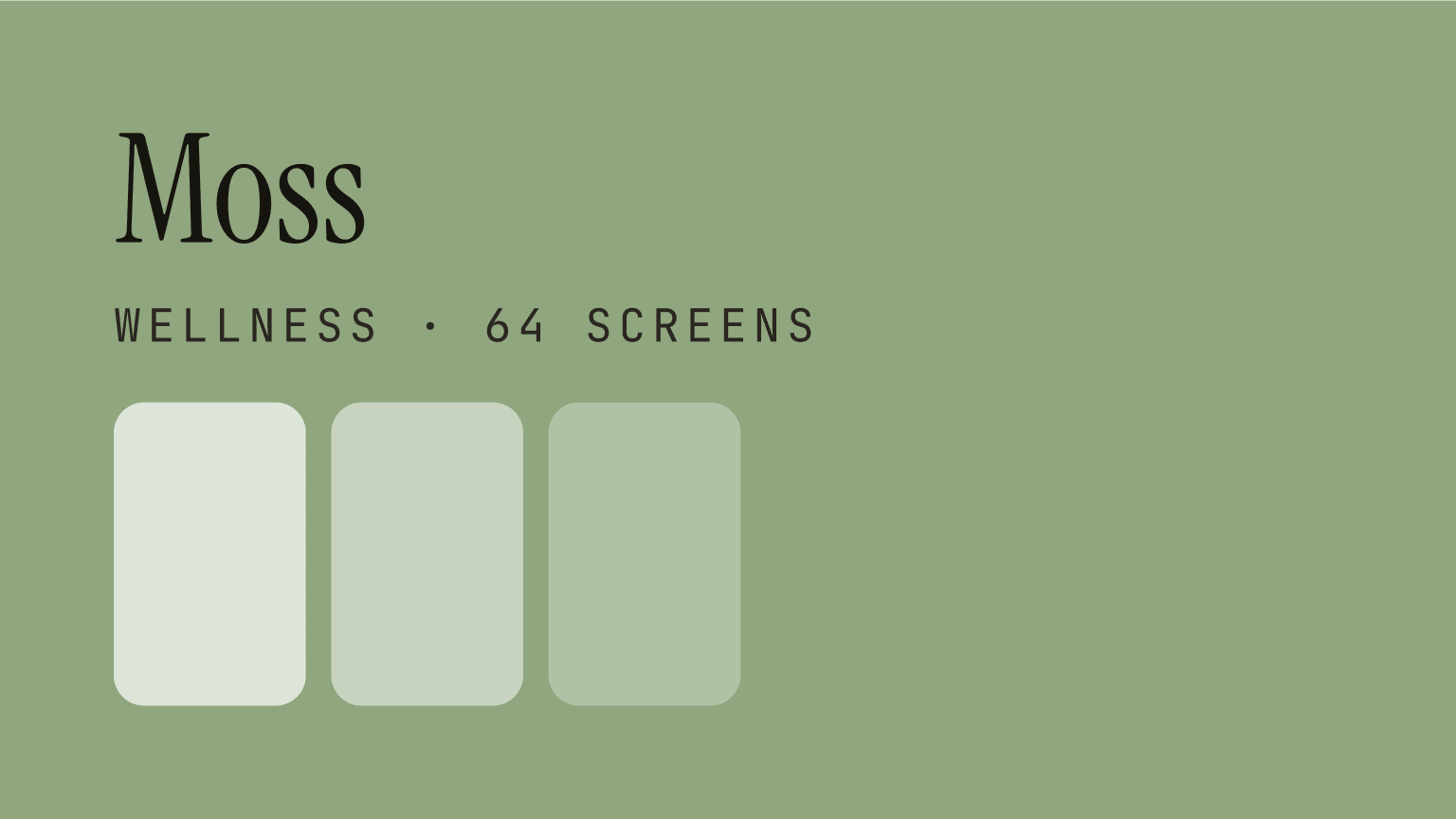 Moss — wellness app UI